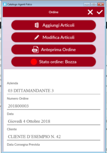 racclta ordini android agenti